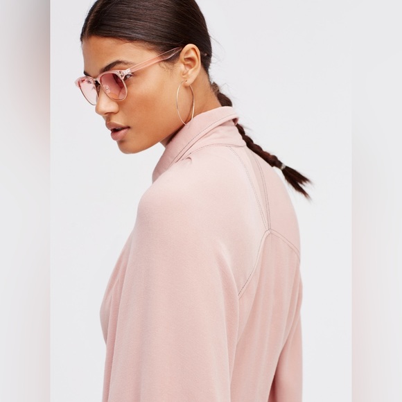 NWT FREE PEOPLE Pastel Button-Up Babydoll Mini Dress Fit & Flare Vintage Rose S - Picture 4 of 4